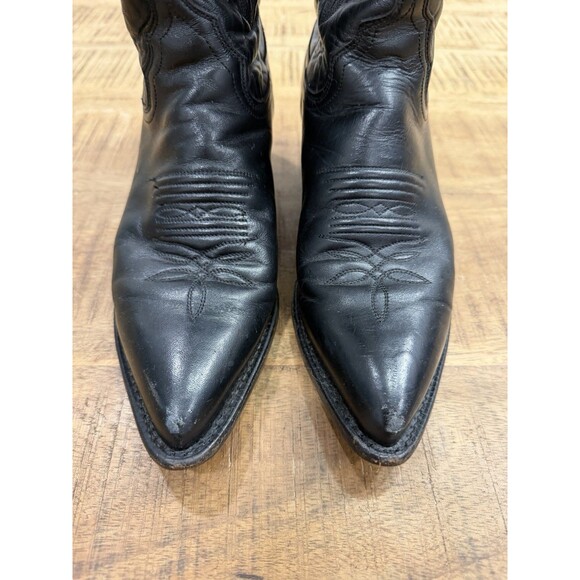 Vintage Justin L4904 Black Leather Snip Toe Cowgirl Boots Made In USA Womans 6B - Picture 3 of 10